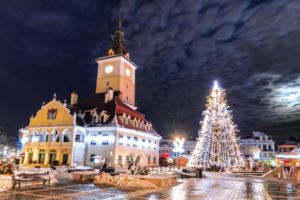 Brasov, Roemenië Kerstboom